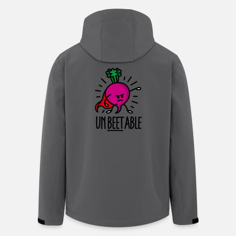 Unbeetable / unbeatable beet betterave imbattable - Veste softshell homme en polyester recyclé Stanley/Stella - charbon
