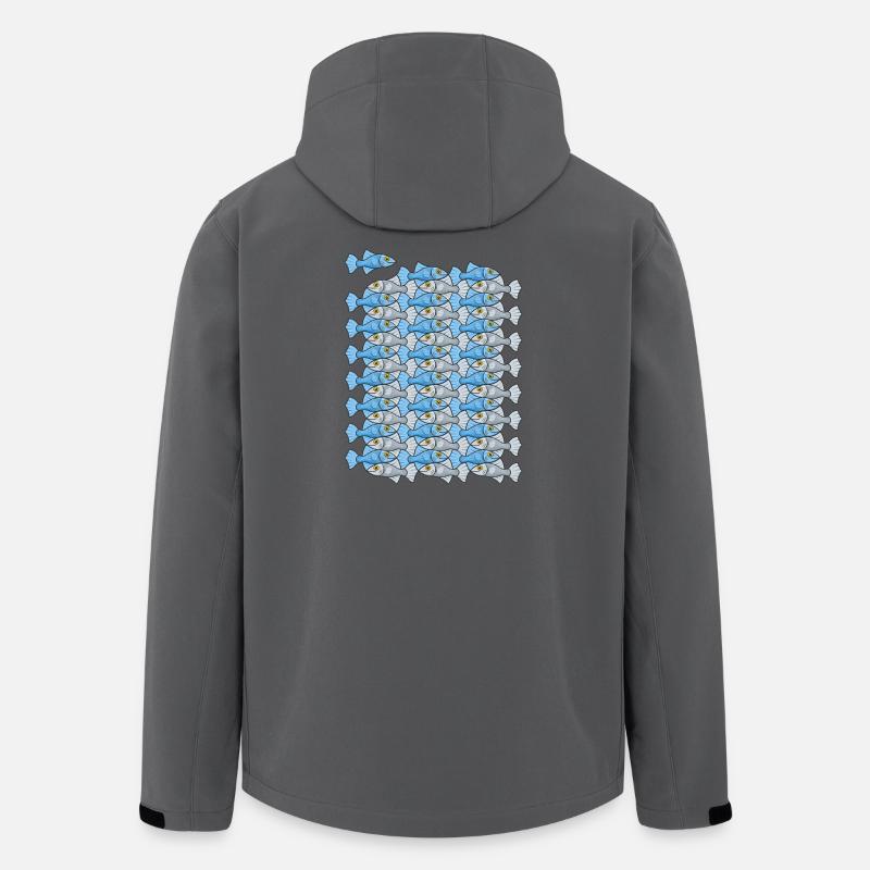 Escherfisch Art IV - Recycelte Männer Softshell-Jacke von Stanley/Stella - Anthrazit