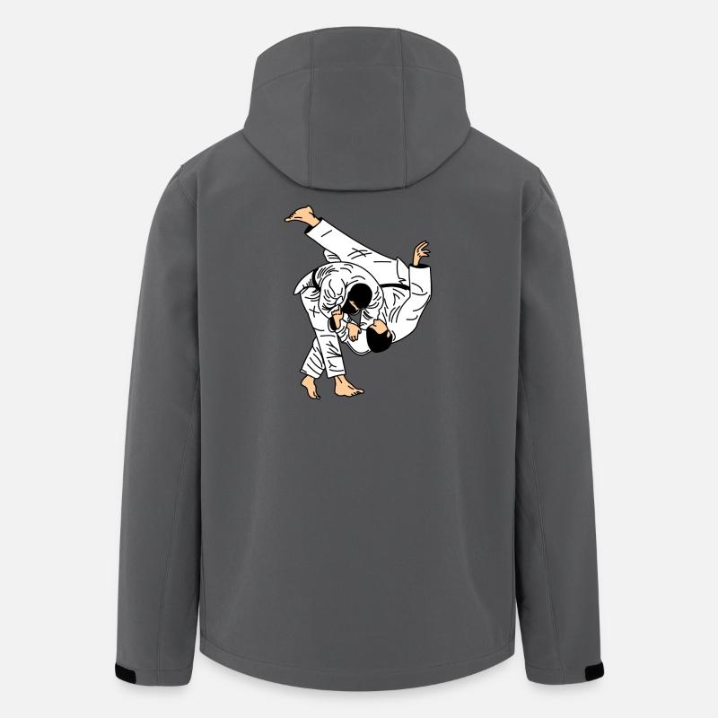 Judo-Wurf im weißen Anzug oder Kimono - Recycelte Männer Softshell-Jacke von Stanley/Stella - Anthrazit