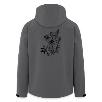 Daffodils Flowers Spring Rock Crystal - Men’s Recycled Softshell Jacket by Stanley/Stella - anthracite - Back - AI Model Male 185 light (185cm)