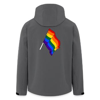 Flag rainbow - Men’s Recycled Softshell Jacket by Stanley/Stella - anthracite - Back - AI Model Male 185 light (185cm)