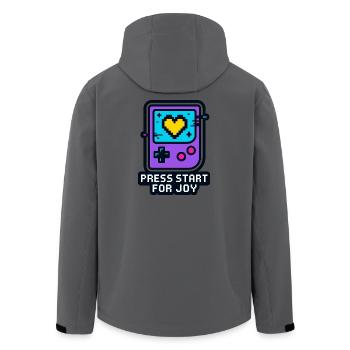 Appuyez sur Démarrer pour la joie - Veste softshell homme en polyester recyclé Stanley/Stella - charbon - Dos - AI Model Male 185 light (185cm)