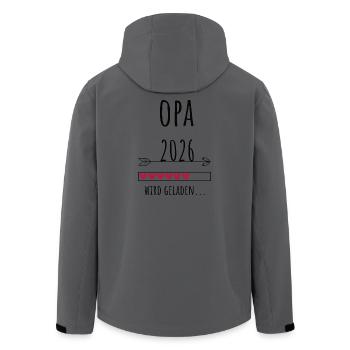 Futur grand-père 2026 Cadeau Grossesse - Veste softshell homme en polyester recyclé Stanley/Stella - charbon - Dos - AI Model Male 185 light (185cm)
