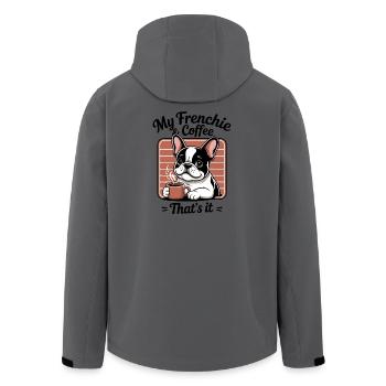 Frenchie Französische Bulldogge Cartoon - Recycelte Männer Softshell-Jacke von Stanley/Stella - Anthrazit - Hinten - AI Model Male 185 light (185cm)