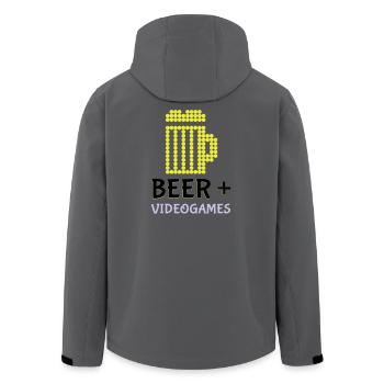 Pixel-Bier-Videospiele - Recycelte Männer Softshell-Jacke von Stanley/Stella - Anthrazit - Hinten - AI Model Male 185 light (185cm)
