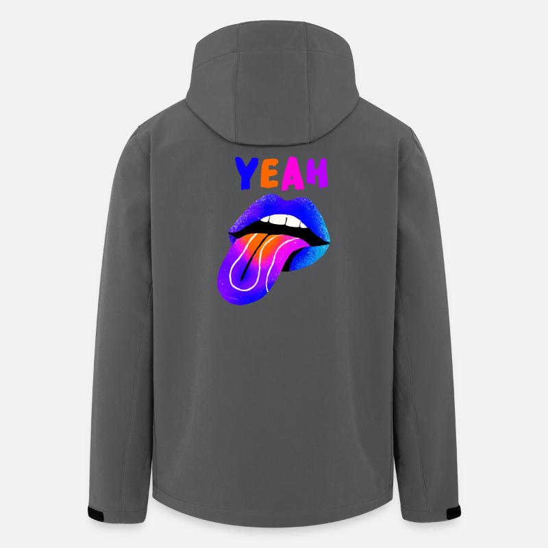 Vibrant Lips YEAH Pop Art - Men’s Recycled Softshell Jacket by Stanley/Stella - anthracite