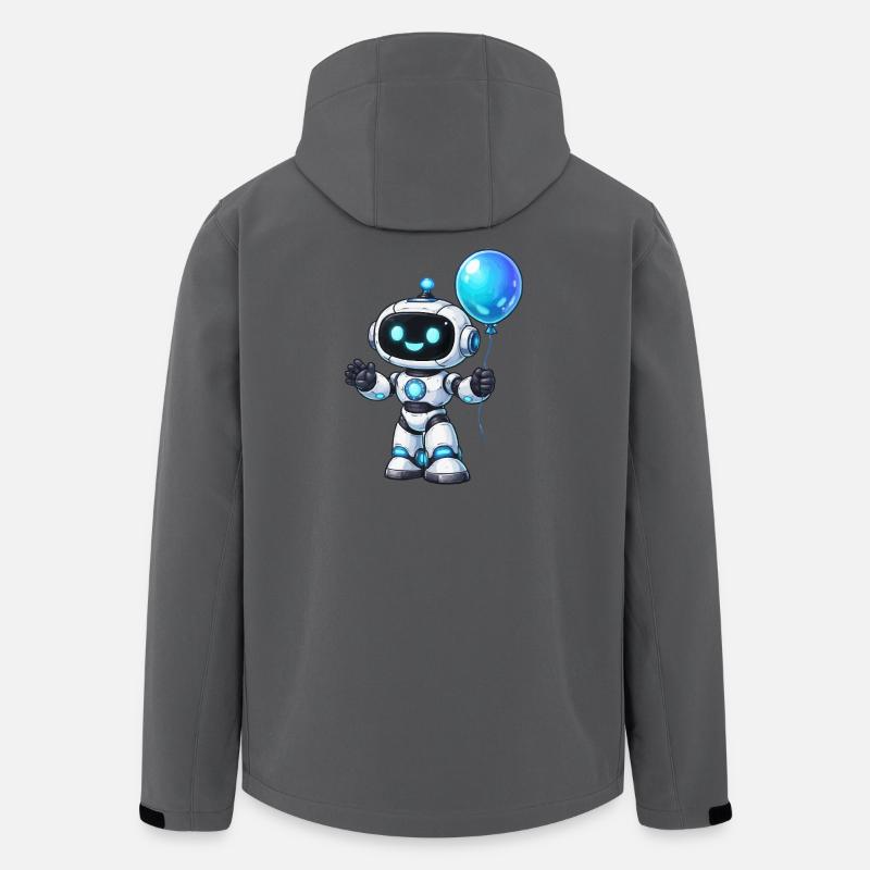 Kleiner Roboter mit Ballon - Recycelte Männer Softshell-Jacke von Stanley/Stella - Anthrazit