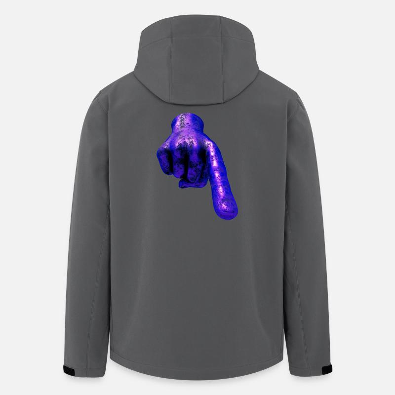 Blaumetallische Faust im Fokus - Recycelte Männer Softshell-Jacke von Stanley/Stella - Anthrazit