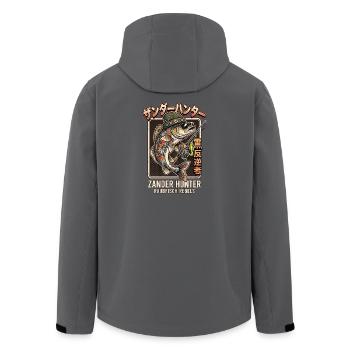 Zander Angler - Recycelte Männer Softshell-Jacke von Stanley/Stella - Anthrazit - Hinten - AI Model Male 185 light (185cm)