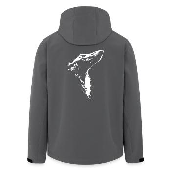 Barsoi Silhouette Windhunde Windhund Hund Wilsigns - Recycelte Männer Softshell-Jacke von Stanley/Stella - Anthrazit - Hinten - AI Model Male 185 light (185cm)