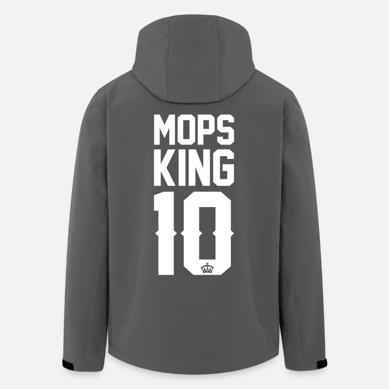 Mops-King - Recycelte Männer Softshell-Jacke Discoverer von Stanley/Stella - Anthrazit