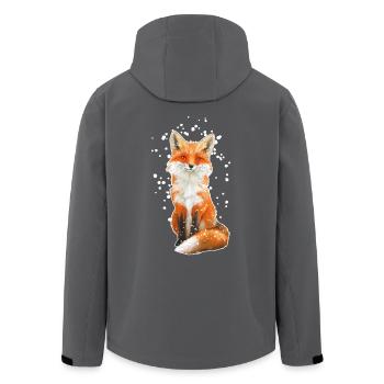 Fuchs mit Schneeflocken - Recycelte Männer Softshell-Jacke von Stanley/Stella - Anthrazit - Hinten - AI Model Male 185 light (185cm)