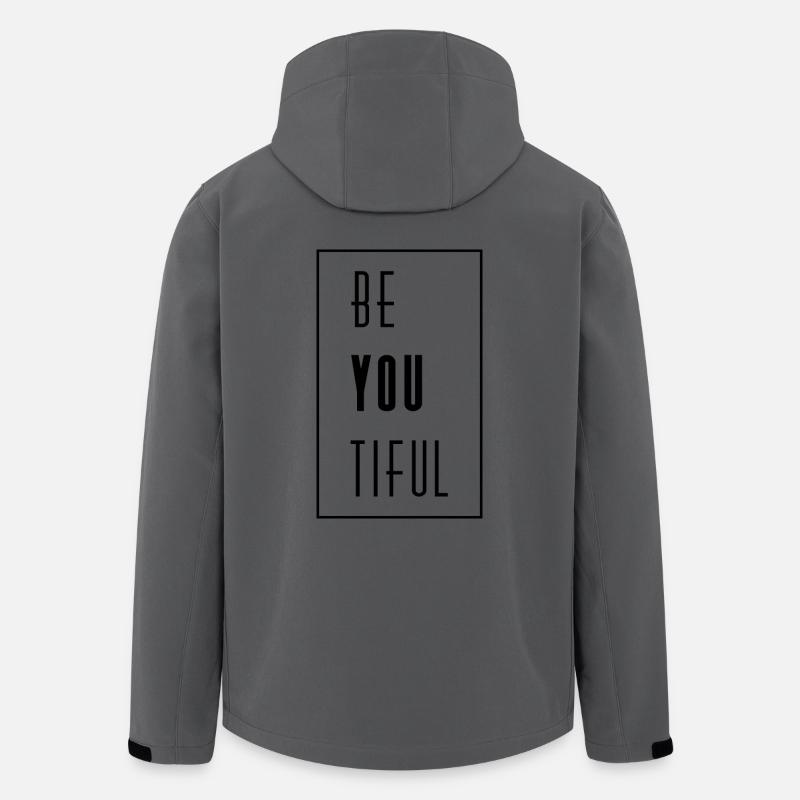 Be Youtiful Soyez vous-même mot jeu idée cadeau - Veste softshell homme en polyester recyclé Stanley/Stella - charbon