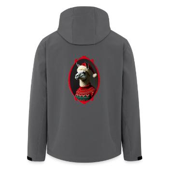 LLama in Nikolausmütze und hässlichem Pullover - Recycelte Männer Softshell-Jacke von Stanley/Stella - Anthrazit - Hinten - AI Model Male 185 light (185cm)