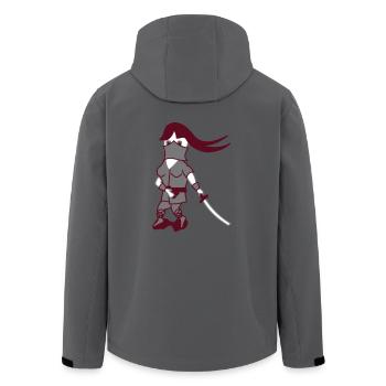 Frau Cartoon Ninja Geschenkidee Schwert Fantasie - Recycelte Männer Softshell-Jacke von Stanley/Stella - Anthrazit - Hinten - AI Model Male 185 light (185cm)