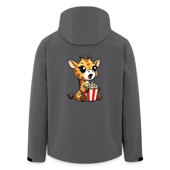 Eine Süße Giraffe isst Popcorn - Recycelte Männer Softshell-Jacke von Stanley/Stella - Anthrazit - Hinten - AI Model Male 185 light (185cm)