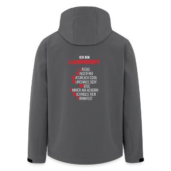 Landwirt Traktor Bauer Tshirt Mistgabel Geschenk - Recycelte Männer Softshell-Jacke von Stanley/Stella - Anthrazit - Hinten - AI Model Male 185 light (185cm)
