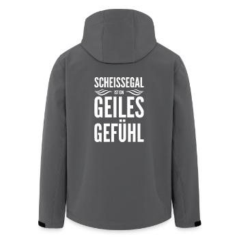 SCHEISSEGAL IST EIN GEILES GEFÜHL - Recycelte Männer Softshell-Jacke von Stanley/Stella - Anthrazit - Hinten - AI Model Male 185 light (185cm)