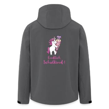 Einhorn mit Zuckertüte Einschulung Schulanfang - Recycelte Männer Softshell-Jacke von Stanley/Stella - Anthrazit - Hinten - AI Model Male 185 light (185cm)