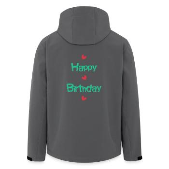 ALLES GUTE ZUM GEBURTSTAG!. ALLES GUTE ZUM GEBURTSTAG!. JAHRESTAG. - Recycelte Männer Softshell-Jacke von Stanley/Stella - Anthrazit - Hinten - AI Model Male 185 light (185cm)