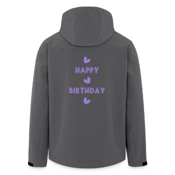 ALLES GUTE ZUM GEBURTSTAG!. ALLES GUTE ZUM GEBURTSTAG!. JAHRESTAG. - Recycelte Männer Softshell-Jacke von Stanley/Stella - Anthrazit - Hinten - AI Model Male 185 light (185cm)