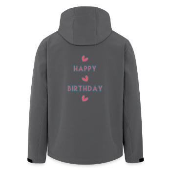 ALLES GUTE ZUM GEBURTSTAG!. ALLES GUTE ZUM GEBURTSTAG!. JAHRESTAG. - Recycelte Männer Softshell-Jacke von Stanley/Stella - Anthrazit - Hinten - AI Model Male 185 light (185cm)