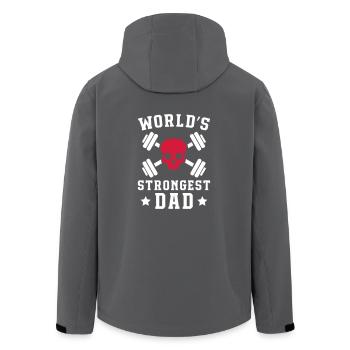 World's Strongest Dad - Recycelte Männer Softshell-Jacke von Stanley/Stella - Anthrazit - Hinten - AI Model Male 185 light (185cm)