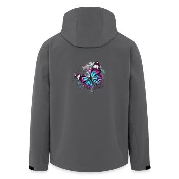 Schönes Schmetterlings-Aquarell - Recycelte Männer Softshell-Jacke von Stanley/Stella - Anthrazit - Hinten - AI Model Male 185 light (185cm)