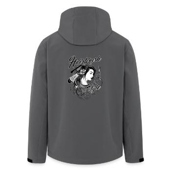 BabeShave - Recycelte Männer Softshell-Jacke von Stanley/Stella - Anthrazit - Hinten - AI Model Male 185 light (185cm)