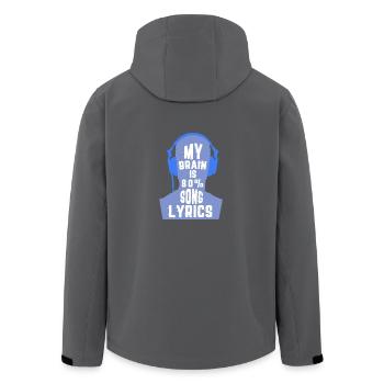 My Brain is 80% Song Lyrics- Mein Hirn ist Musik - Recycelte Männer Softshell-Jacke von Stanley/Stella - Anthrazit - Hinten - AI Model Male 185 light (185cm)