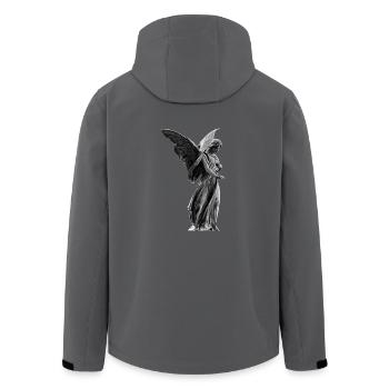 Engelsskulptur - Design, weiß - Recycelte Männer Softshell-Jacke von Stanley/Stella - Anthrazit - Hinten - AI Model Male 185 light (185cm)