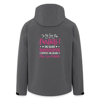 Ein mehr als perfekter Statistiker, ein Traumberuf - Recycelte Männer Softshell-Jacke von Stanley/Stella - Anthrazit - Hinten - AI Model Male 185 light (185cm)