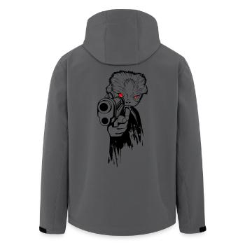 Gangster Katze - Recycelte Männer Softshell-Jacke von Stanley/Stella - Anthrazit - Hinten - AI Model Male 185 light (185cm)