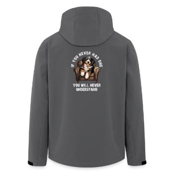Berner Sennenhund - Recycelte Männer Softshell-Jacke von Stanley/Stella - Anthrazit - Hinten - AI Model Male 185 light (185cm)
