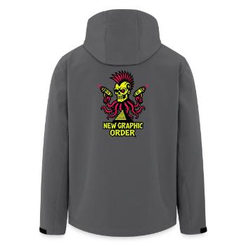 NGO Skull Punk - Men’s Recycled Softshell Jacket by Stanley/Stella - anthracite - Back - AI Model Male 185 light (185cm)