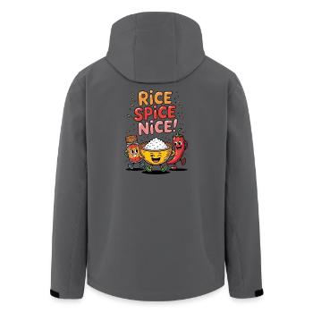 Fried Rice Spice Nice Hot Rice - Men’s Recycled Softshell Jacket by Stanley/Stella - anthracite - Back - AI Model Male 185 light (185cm)