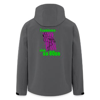 Flamingos 80er - Recycelte Männer Softshell-Jacke von Stanley/Stella - Anthrazit - Hinten - AI Model Male 185 light (185cm)