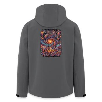 Psychedelic Rock Free Mind - Recycelte Männer Softshell-Jacke von Stanley/Stella - Anthrazit - Hinten - AI Model Male 185 light (185cm)