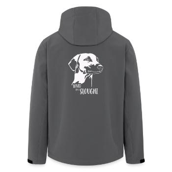 Loved by a SLOUGHI Hundespruch Windhund Wilsigns - Recycelte Männer Softshell-Jacke von Stanley/Stella - Anthrazit - Hinten - AI Model Male 185 light (185cm)
