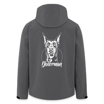 Doberman Pinscher Hundeportrait Hunde Wilsigns - Recycelte Männer Softshell-Jacke von Stanley/Stella - Anthrazit - Hinten - AI Model Male 185 light (185cm)