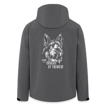 BERGER DE PICARDIE Hundespruch Hunde Spruch Hunde - Recycelte Männer Softshell-Jacke von Stanley/Stella - Anthrazit - Hinten - AI Model Male 185 light (185cm)