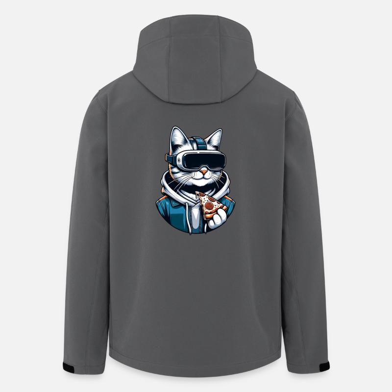 VR Gaming Katze Pizza Abenteuer - Recycelte Männer Softshell-Jacke von Stanley/Stella - Anthrazit