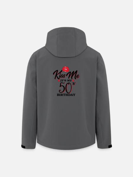 Küss mich, es ist mein 50. Geburtstag - Recycelte Männer Softshell-Jacke von Stanley/Stella - Anthrazit