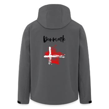 Denmark - Dänemark - Fanshirt - Recycelte Männer Softshell-Jacke von Stanley/Stella - Anthrazit - Hinten - AI Model Male 185 light (185cm)