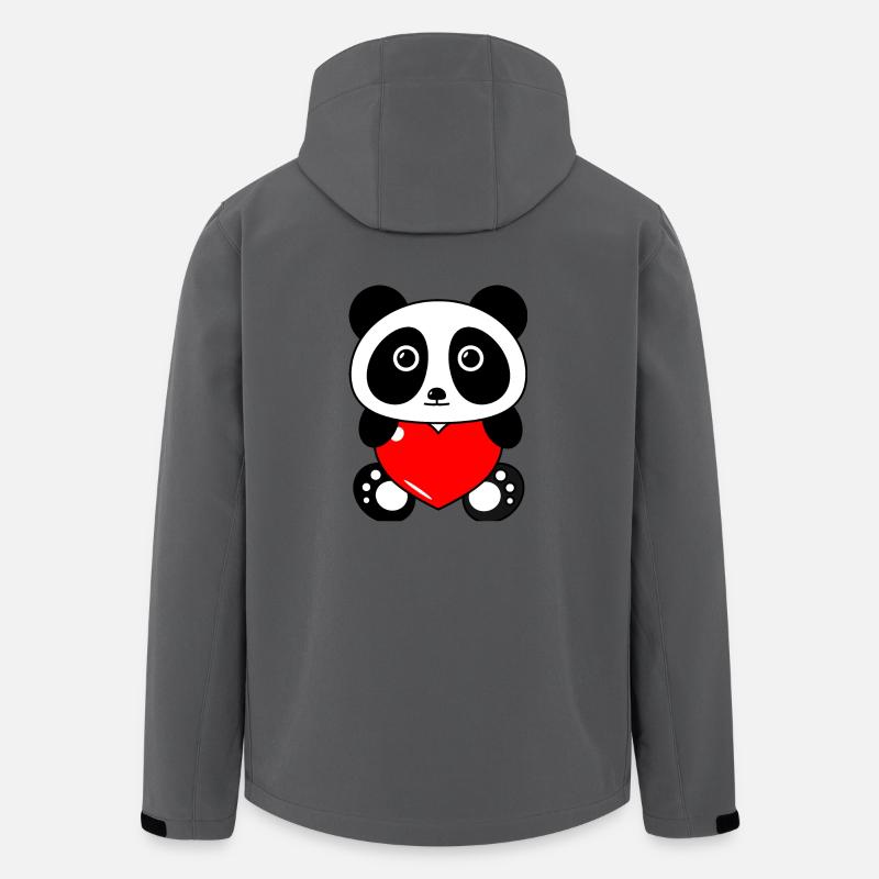 Panda Herz - Recycelte Männer Softshell-Jacke von Stanley/Stella - Anthrazit