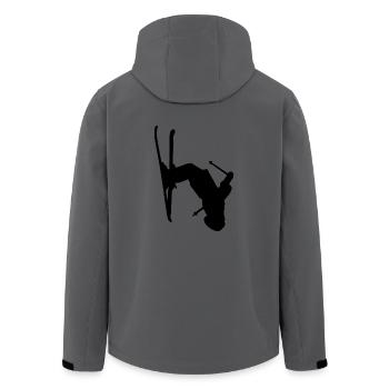 Skier Skifahren Freestyle Winter Sport Schnee - Recycelte Männer Softshell-Jacke von Stanley/Stella - Anthrazit - Hinten - AI Model Male 185 light (185cm)
