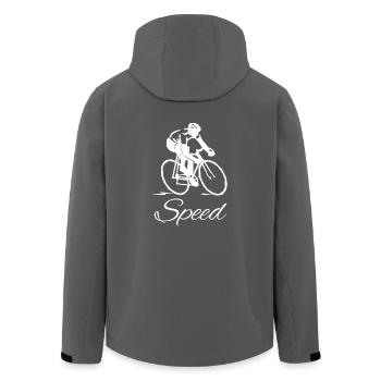 Speed Cycling - schnell Fahrradfahren - Recycelte Männer Softshell-Jacke von Stanley/Stella - Anthrazit - Hinten - AI Model Male 185 light (185cm)