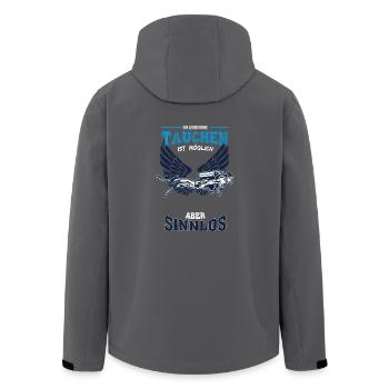 Tauchen Leben sinnlos - Geschenk - Recycelte Männer Softshell-Jacke von Stanley/Stella - Anthrazit - Hinten - AI Model Male 185 light (185cm)