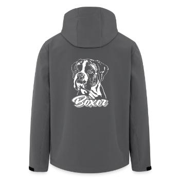 BOXER Hundeportrait Wilsigns Hund Hunde - Recycelte Männer Softshell-Jacke von Stanley/Stella - Anthrazit - Hinten - AI Model Male 185 light (185cm)
