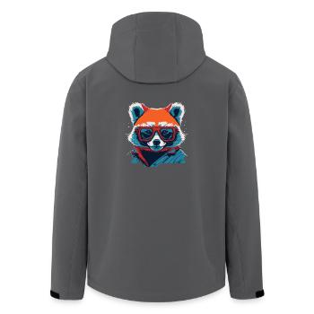 Féroce et fougueux : T-shirt panda rouge rétro - Veste softshell homme en polyester recyclé Stanley/Stella - charbon - Dos - AI Model Male 185 light (185cm)